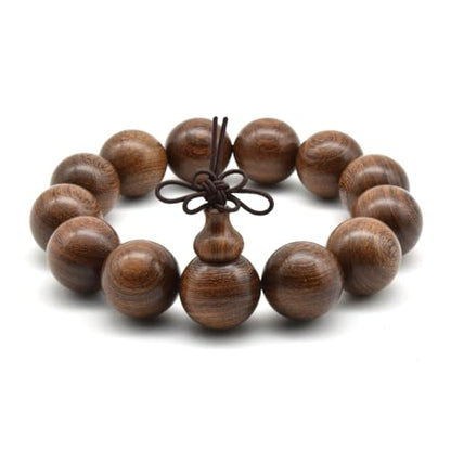 Zen Dear Unisex Natural Silkwood Tibetan Buddhism Meditation Prayer Bead Necklace Japa Mala Beads Bracelets - style: 18mm 13 Beads