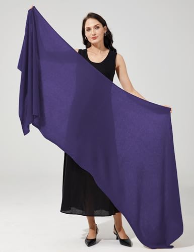 Soft Cashmere Blend Wrap Chic Scarf Stole for Women Wayfarer Travel Extra Large 87"x28" - color: Dark Purple