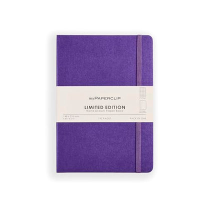 myPAPERCLIP Limited Edition A5 Checks/Square Grid Notebook | 192 Pages, 100 GSM, Soft Cover, A5 (5.83 × 8.27 in) | Flat Lay | Bookmark & Elastic Closure | Amethyst - color: Amethyst, style: Checks
