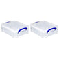 Really Useful Box 2 Pack Storage Bins, Clear Plastic Stackable Organizing Totes, 8.1 Liter - size: 2 Pack