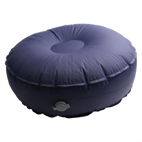Inflatable Yoga Cushion, Portable Meditation Seat, 40D Nylon, Wear-Resisting, Quick Inflate Valve, 16x16x6 Inch, for Yoga, Fitness, Travel, Camping, (Dark blue) - color: Dark blue