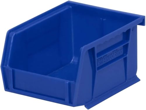 Akro-Mils 30210 AkroBins Plastic Storage Bins, Space-Saving Stackable Bins for Garage, Pantry, Craft Organization, 5" x 4" x 3", Blue, 24-Pack - color: Blue