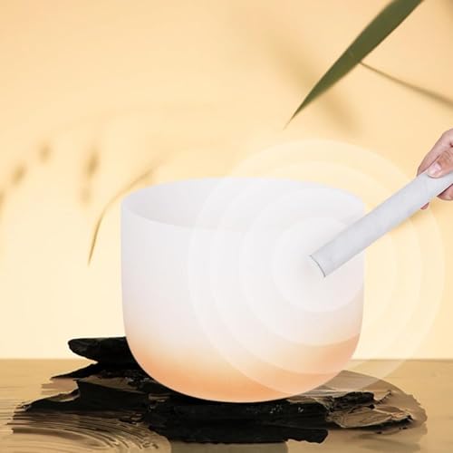 Set of 7 size 6-12 inch Gradient Color Chakra Tuned 432hz Quartz Crystal Singing Bowls with Heavy Duty Carrying Cases and Singing Bowl Mallets - color: Set of 7, Gradient