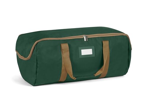 Covermates Keepsakes Storage Duffel Bag, Heavy Duty 600D Polyester, Reinforced Handles, ID Window, Dual Zipper Closure, Closet Garage Attic Organization for Bulky Items, Green - color: Green Heavy Duty Polyester, size: 24W x 16D x 11H