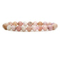 Angelstones Handmade Natural Healing Gemstone 8mm Round Beads Stretch Crystal Bracelet 7 Inch Unisex - color: Pink Opal