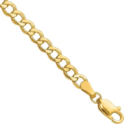IceCarats 14K Yellow Gold 4.3mm Thick Curb Chain Link Bracelet, Polished