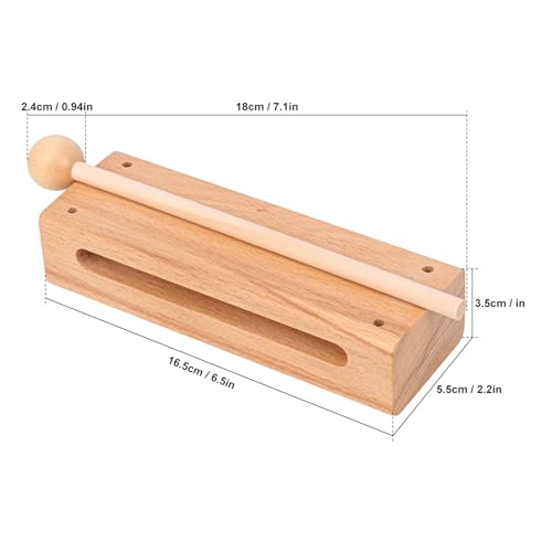 2 Set Solid Wood Rhythm Block with Mallet, Wood Block Musical Instrument, Percussion Rhythm Blocks, Hand Percussion Instruments for Adults, Concert Percussion, Live Musical, School, Community