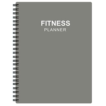 Fitness Planner for Women & Men - A5 Workout Log Book/Exercise Log to Track Weight Loss, Gym, Bodybuilding Progress - Daily Health & Wellness Journal, 5.8X8.25 In Workout Book - style: Grey