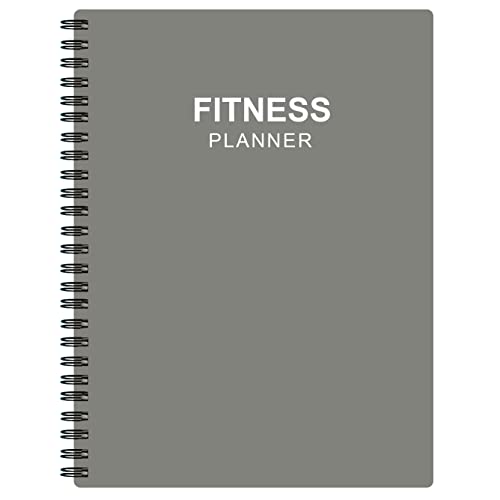 Fitness Planner for Women & Men - A5 Workout Log Book/Exercise Log to Track Weight Loss, Gym, Bodybuilding Progress - Daily Health & Wellness Journal, 5.8X8.25 In Workout Book - style: Grey