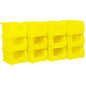 Akro-Mils 30237 AkroBins Plastic Storage Bins, Space-Saving Stackable Bins for Garage, Pantry, Craft Organization, 9" x 6" x 5", Yellow, 12-Pack - color: Yellow