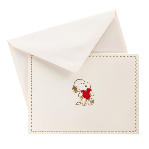 Graphique Peanuts Designer Cards Luxe Collection, Gold Foil Embossed Stationery Boxed Set, 10 Blank Cards with 11 Envelopes, All Occasion Greetings, 5.25" x 3.8" - color: Peanuts