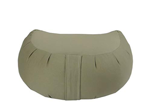 Kapok Crescent Zafu Meditation Cushion, Sand - color: Sand