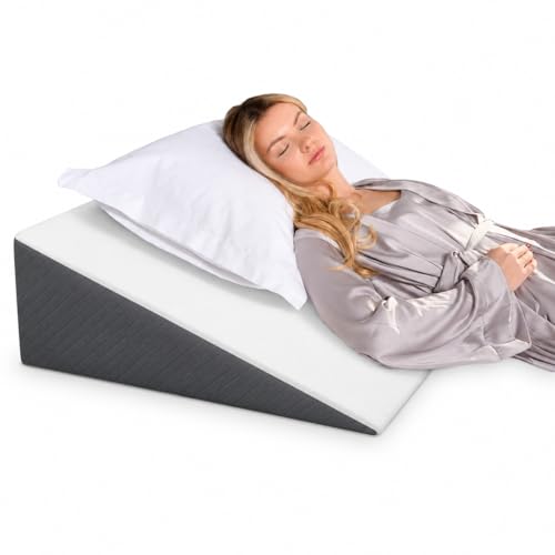 Kolbs Bed Wedge Pillow for Sleep Apnea, FSA Eligible Acid Reflux, and Back Pain Relief, with Chic Jacquard Cover - Headboard Wedges for Sleeping (Extra Wide 7.5" Height) - size: Extra Wide 7.5" Height