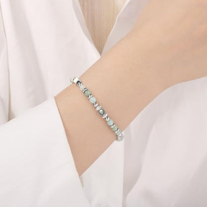JoycuFF 𝗚𝗶𝗳𝘁𝘀 𝗳𝗼𝗿 𝗪𝗼𝗺𝗲𝗻 𝗠𝗼𝗼𝗻𝘀𝘁𝗼𝗻𝗲 𝗕𝗿𝗮𝗰𝗲𝗹𝗲𝘁 Amazonite Colorful Imperial Jasper Stainless Steel Beads Bracelets, Graduation Christmas Valentines Mothers Day Birthday Gifts - style: Graduation Gifts-She Believed...-Amazonite