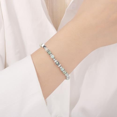 JoycuFF 𝗚𝗶𝗳𝘁𝘀 𝗳𝗼𝗿 𝗪𝗼𝗺𝗲𝗻 𝗠𝗼𝗼𝗻𝘀𝘁𝗼𝗻𝗲 𝗕𝗿𝗮𝗰𝗲𝗹𝗲𝘁 Amazonite Colorful Imperial Jasper Stainless Steel Beads Bracelets, Graduation Christmas Valentines Mothers Day Birthday Gifts - style: Nana Gifts-Amazonite