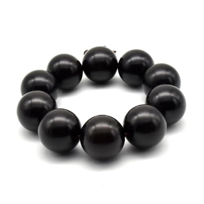 Zen Dear Unisex Natural Ebony Wood Buddhist Prayer Bead Necklace Bracelet Tibetan Prayer Mala Beaded Black - style: 25mm 10beads