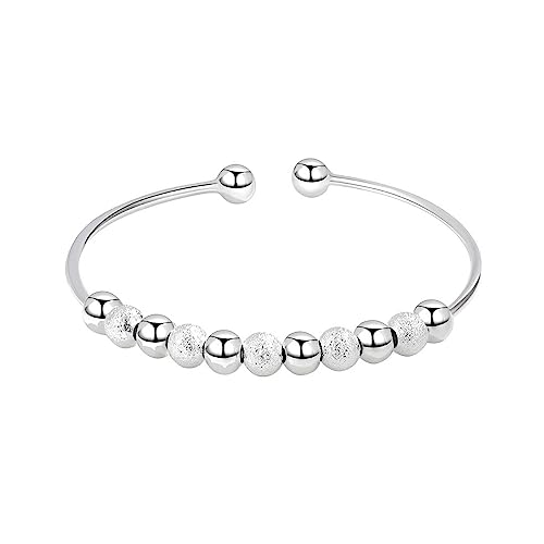 Handmade 925 Sterling Silver Bangle Bracelet Simple Silver/Gold Adjustable Cuff Bangles Durable Stainless Steel bracelet for Men &Women Daily Jewelry Gift for Anniversary Birthday Gift - color: Color 15