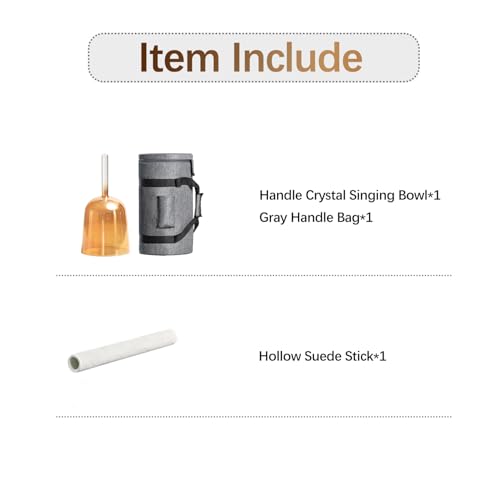 CVNC 432HZ 6 Inch F Note Golden Tea Color Quartz Handle Singing Bowl with Carry Case Bag for Sound Healing and Meditation - color: Golden Tea