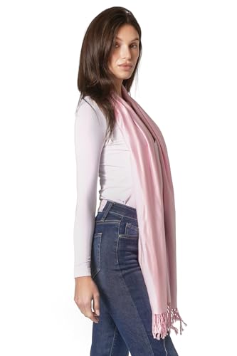 Sakkas 78" X 28" Rayon from Bamboo Soft Solid Pashmina Feel Shawl/Wrap/Stole - color: Baby Pink