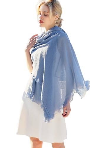 Pashmina Shawl Party Wraps Evening Dress Bridesmaid Long Cotton Scarves for Wedding - color: Blue Grey 31