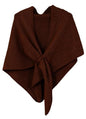 Shawls Wraps Women Triangle Sweater Scarf Warm Wool Blend Pashmina Cape Cold Weather Neck Warmer Winter Fall Accessory - color: Solid-coffee