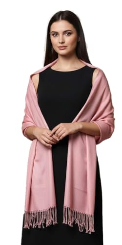 Pashmina Shawls Wraps for Women. Dress Cover Up Formal. Cashmere Feel Wrap for Evening Dress. - color: Berry Pink