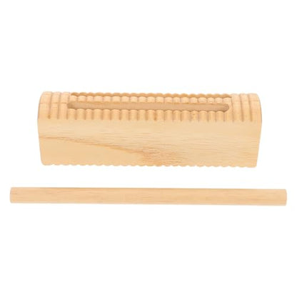 Dual-Tone Wood Rhythm Block Percussion Instrument – Hand-Polished Solid Wood Tone Block with Mallet – 1-Piece Wooden Rhythm Block for Family Music, Classroom & Performance