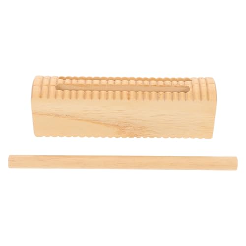 Dual-Tone Wood Rhythm Block Percussion Instrument – Hand-Polished Solid Wood Tone Block with Mallet – 1-Piece Wooden Rhythm Block for Family Music, Classroom & Performance