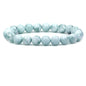 Keleny Gem Semi Precious Gemstones 8mm Natural Stone Round Beads Rock Crystal Jasper Stretch Bracelet 7 Inch Unisex - color: Green Angelite