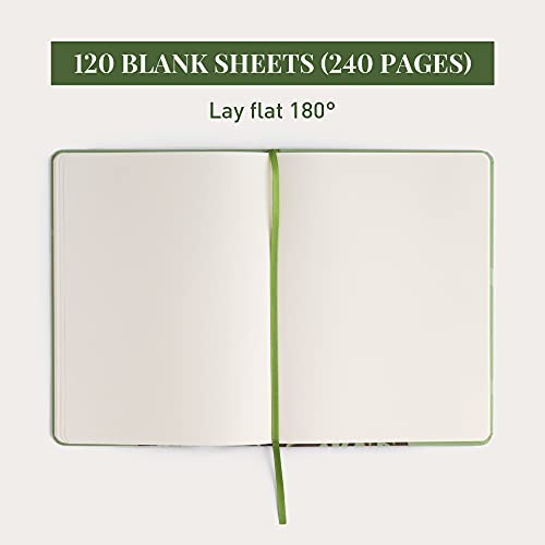 Rileys Tree of Life, 8" x 6", Blank Journal 240 Pages, Ivory Paper, Blank Notebook for Men and Women, Unlined Journal, Drawing Notebook, Great Gift for Creatives (Unlined Notebook) - color: Green
