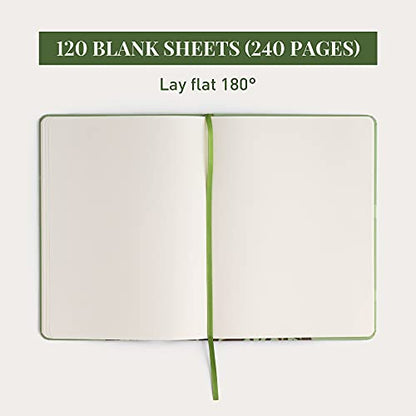 Rileys Tree of Life, 8" x 6", Blank Journal 240 Pages, Ivory Paper, Blank Notebook for Men and Women, Unlined Journal, Drawing Notebook, Great Gift for Creatives (Unlined Notebook) - color: Green