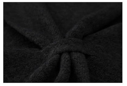 Women's Pashmina Shawls Wraps Soft Knitted Poncho Cardigan Cape Cashmere Feel Shoulder Top Sweater Triangle Scarf - color: Black