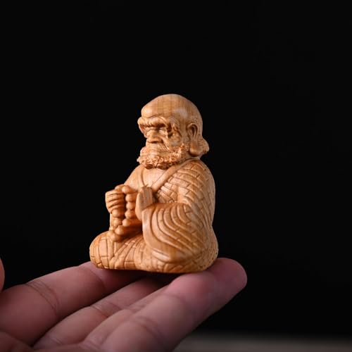 Handmade Wood Carving Zen Buddha Statue Vintage Decoration Living Room Bedroom Office Home Feng Shui Gift Sculpture