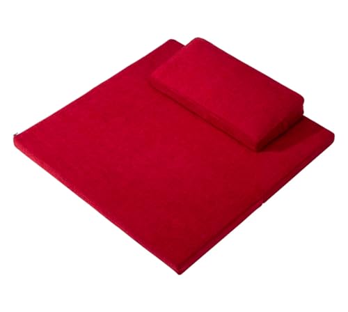 Large and Meditation Cushion,Square Handcrafted Meditation Mat,Portable Foldable Floor Cushion Outdoor Natural Hemp Core Fibre Yoga Cushions(Size:60x60cm(24x24inch),Color:Red) - color: Red, size: 60x60cm(24x24inch)