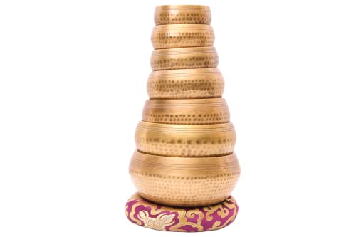 NepaMart Chakra Healing Tibetan Singing Bowls (Set of 7) for A,B,C,D,E,F,G Chakras