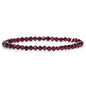 Angelstones Natural Gemstone Small Beaded Stretch Bracelet, 4mm Faceted Round Beads, Crystal Healing Bracelet for Women - color: Red Garnet