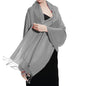 TZ Promise Women Pashmina Shawls and Wraps for Evening Dresses,Soft Large Long Scarf for Wedding,Bride Bridesmaid Gifts - color: Gray