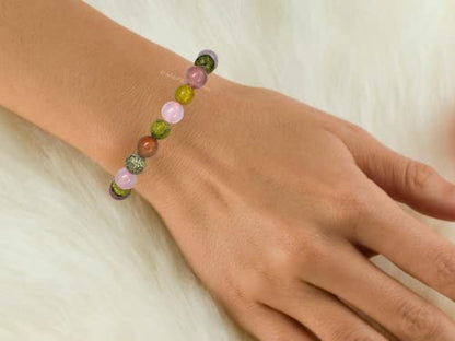 Amazing Gemstone Love Manifestation Bracelet - Serpentine Rhodonite Rose Quartz Bracelet Set for Men Women Healing Calming Anxiety Stress Relief Gifts Pulseras Para Hombres Mujer Stuffer (Adjustable) - color: Love