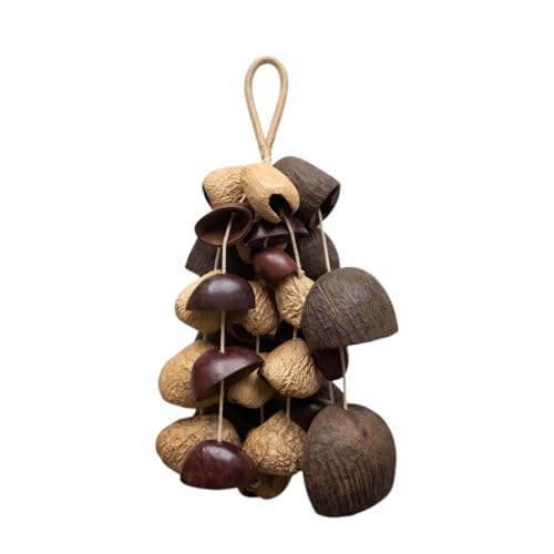 Natural Seed Pod Rattle Wind Chime, 33 Seed Pods Handmade Meditation Bell with Soft Calming Sound, Eco Friendly Boho Home Decor for Garden Patio Window, Dual-Use Hang or Shake, Yoga Gift for Women Men