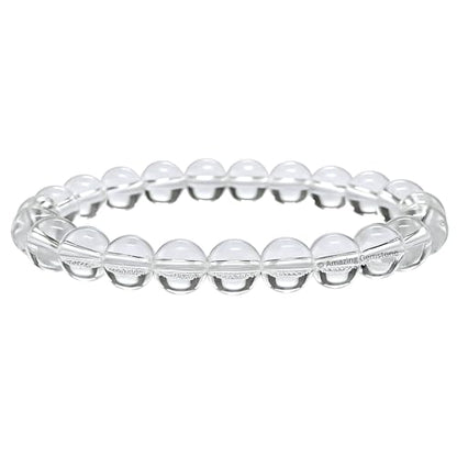 Amazing Gemstone Crystal Bracelet for Women Men's Gifts - Protection Healing Crystal Bracelet - 8mm Gemstone Beaded Stretchable Bracelet Pulseras Para Hombres Mujer Stocking Stuffers Mothers Day Gift (Clear Quartz) - color: Clear Quartz