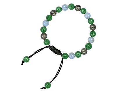 Amazing Gemstone Motivational Bracelet for Women Men Manifestation - Pyrite Angelite Green Aventurine Bracelet for Healing Calming Anxiety Stress Relief Gifts Pulseras Para Hombres Mujer (Adjustable) - color: Motivation & Self Belief