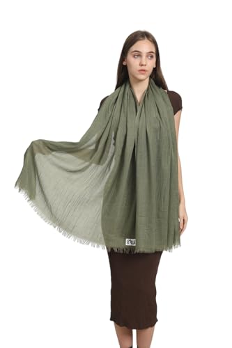 Women Scarf Summer Large Long Lightweight Beach Shawl Wrap Effortless Elegance Comfort - color: Army Green - 3305