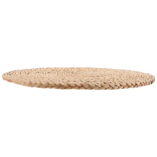 Woven Meditation Floor Cushion 20x20cm Deep Brown Straw Zafu Seat Pad Japanese Style Sitting Mat for Yoga Home Décor and Zen Practice