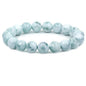 Keleny Fashion Crystal Man Women Stretch Bracelet 10mm Round Beads Rock Jasper 7 Inch Unisex - color: Green Angelite