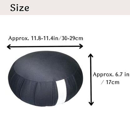 Zafu Meditation Cushion Japan Made （Compact）| Authentic Zen Temple Style Zazen Seat – Firm Kapok Filling for Mindfulness, Yoga & Posture Support