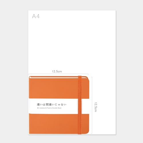 Mifuner Small Square 5x5 80gsm Mini Notebooks Blank Pages Sketchbooks Travel Journal Pocket Hardcover Paint Writing Notebook Blank Diary Memo Planner Sketchbook PU Leather Cover.Orange - color: A-PU-Orange