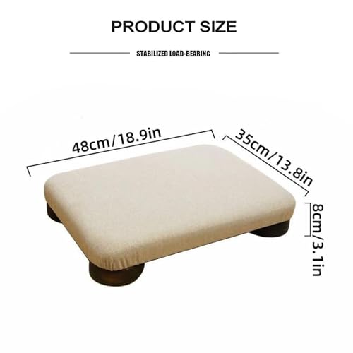 Compact Wooden Low Stool, Comfortable Meditation Chair, Versatile Floor Bench for Sitting, Ideal Footstool for Small Spaces, Perfect for Low Tables and Relaxation (Large) - size: Small