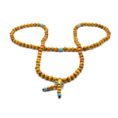 Zen Dear Natural Golden Sandalwood Mexican Bocote Mala Prayer Bead Bracelet Link Wrist Necklace Mala Beads - style: 8mm 108 beads special