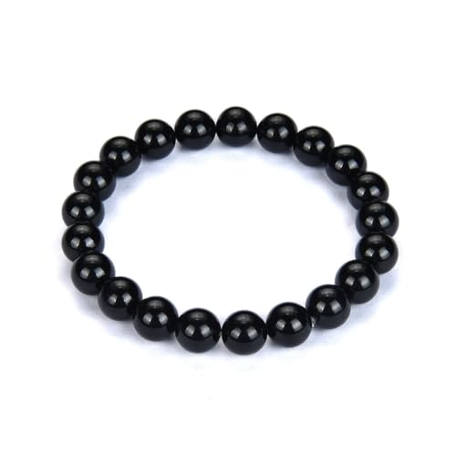 Adabele 1pc Natural Stretch Gemstone Bracelet 8mm (0.31") Bead 7" to 8.5 inch Healing Crystal Energy Quartz Chakra Jewelry Women Unisex Birthday Gift - color: Grade A Black Tourmaline, size: 7.5 inch