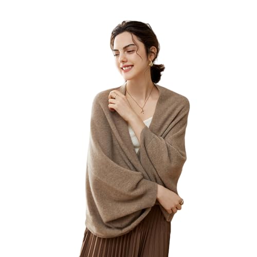 Fuxiqar Wrap Sweater for Women Warm Shawl Blanket Scarf with Sleeves Poncho Pashmina Shall with Two Shawl Clips - color: Red